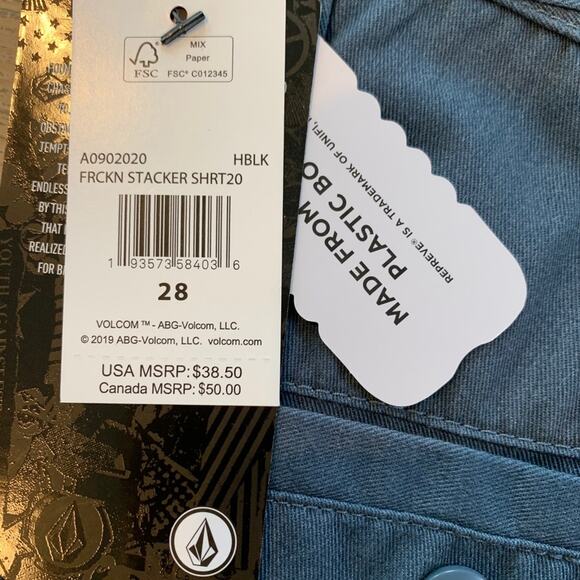 Volcom modern fit Stacker shorts Surf 28 - Picture 5 of 6